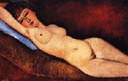 Amedeo Modigliani Reclining Nude on a Blue Cushion oil on canvas